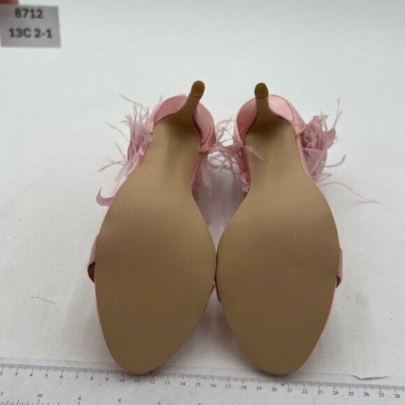 FSJ Women Trendy Open Toe Thin High Heel Sandals Ankle Straps Fur Stiletto Prom - Picture 7 of 8